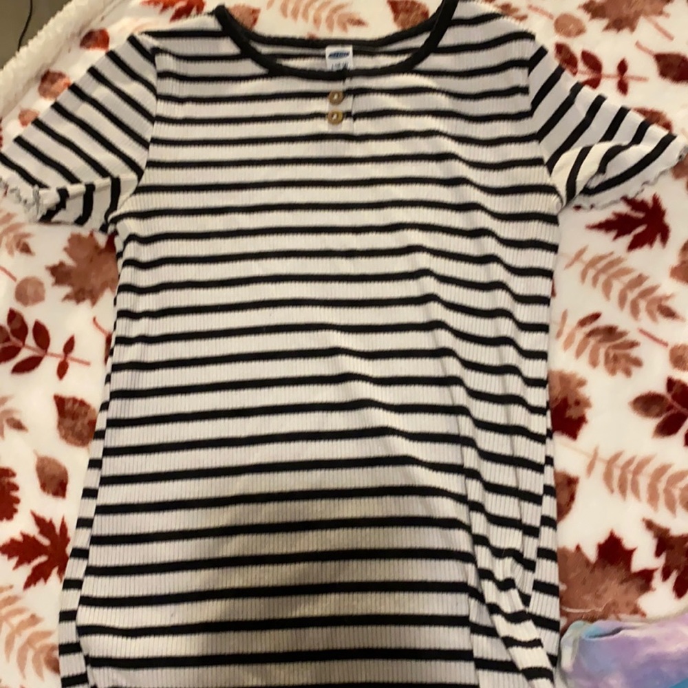 Stripped Long Fitting Tight Tee.